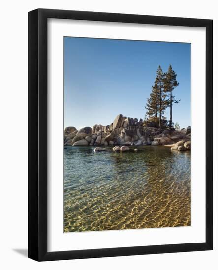 USA, Nevada, Lake Tahoe, Transparent Ripples on the Water at Sand Harbor State Park-Ann Collins-Framed Photographic Print