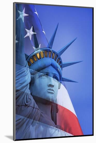 USA, Nevada, Las Vegas. Statue of Liberty and American flag composite.-Jaynes Gallery-Mounted Photographic Print