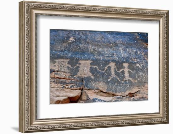 USA, Nevada. Valley of Fire State Park, Human petroglyphs-Kevin Oke-Framed Photographic Print