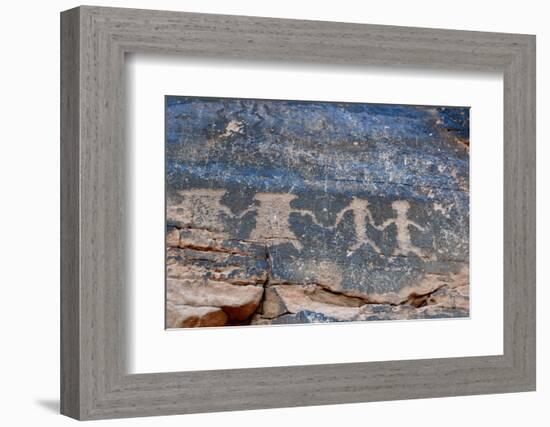 USA, Nevada. Valley of Fire State Park, Human petroglyphs-Kevin Oke-Framed Photographic Print