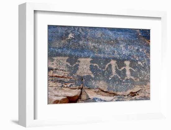 USA, Nevada. Valley of Fire State Park, Human petroglyphs-Kevin Oke-Framed Photographic Print