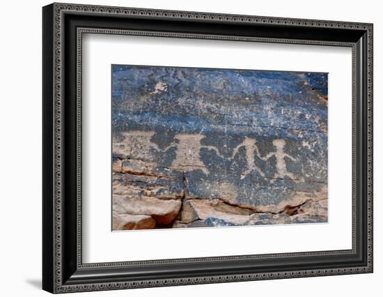 USA, Nevada. Valley of Fire State Park, Human petroglyphs-Kevin Oke-Framed Photographic Print