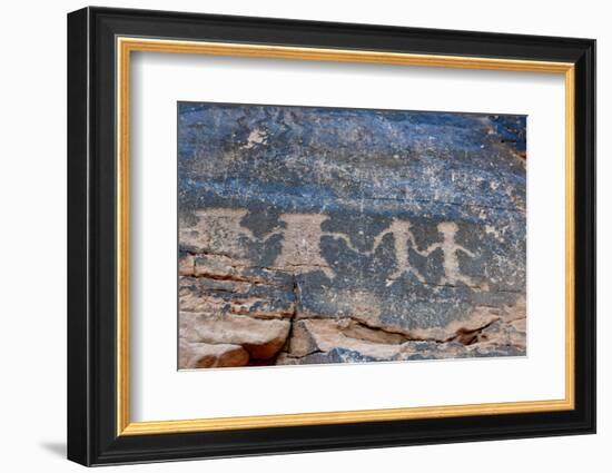 USA, Nevada. Valley of Fire State Park, Human petroglyphs-Kevin Oke-Framed Photographic Print