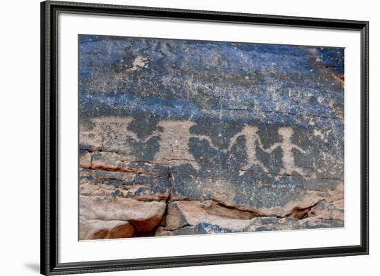 USA, Nevada. Valley of Fire State Park, Human petroglyphs-Kevin Oke-Framed Premium Photographic Print