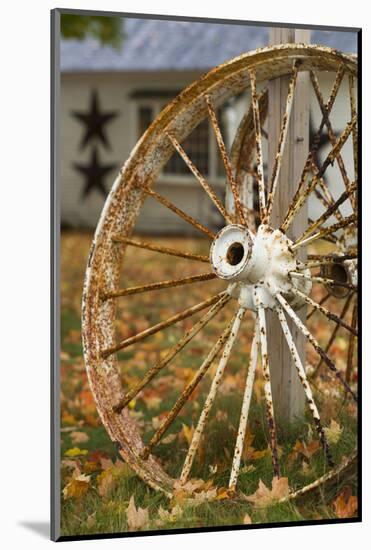 USA, New Hampshire, Lake Winnipesaukee, Moultonborough, Old Wagon Wheel-Walter Bibikow-Mounted Photographic Print