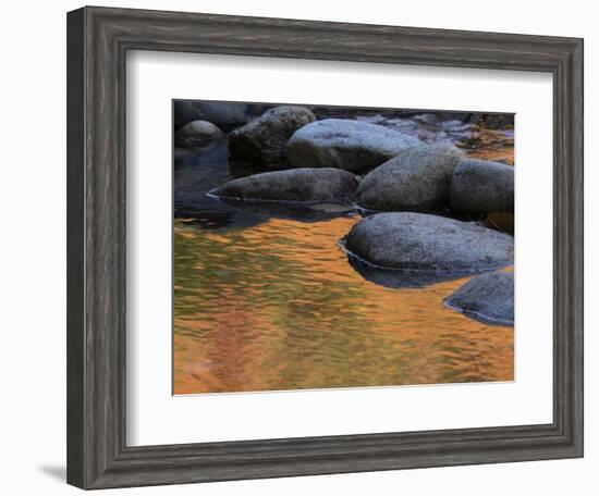 Usa, New Hampshire, Lincoln. Autumn leaves reflected in pond.-Merrill Images-Framed Photographic Print