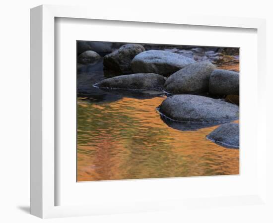 Usa, New Hampshire, Lincoln. Autumn leaves reflected in pond.-Merrill Images-Framed Photographic Print