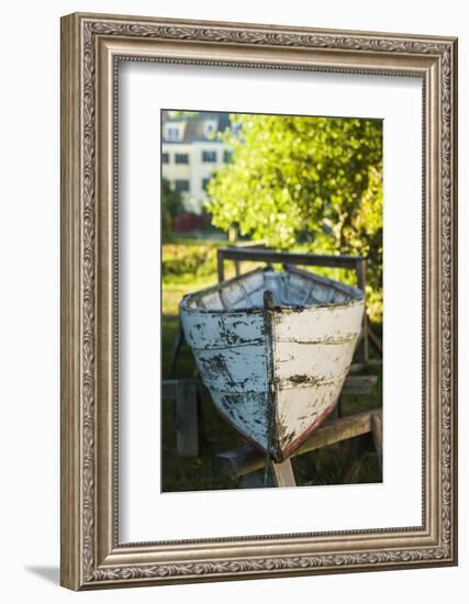 USA, New Hampshire, Portsmouth, antique row boat-Walter Bibikow-Framed Photographic Print