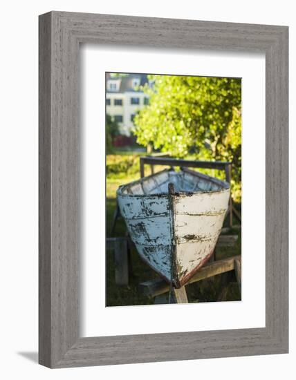 USA, New Hampshire, Portsmouth, antique row boat-Walter Bibikow-Framed Photographic Print