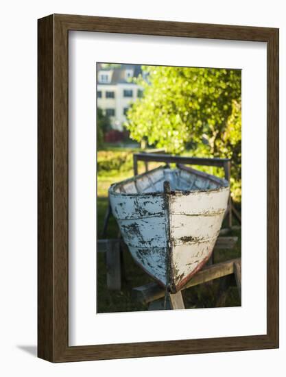 USA, New Hampshire, Portsmouth, antique row boat-Walter Bibikow-Framed Photographic Print