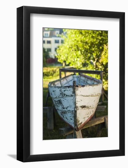 USA, New Hampshire, Portsmouth, antique row boat-Walter Bibikow-Framed Photographic Print