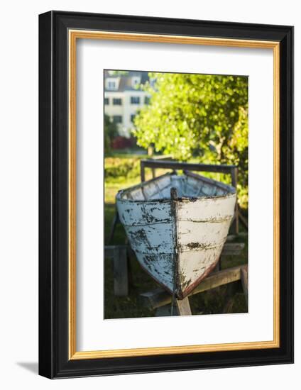 USA, New Hampshire, Portsmouth, antique row boat-Walter Bibikow-Framed Photographic Print