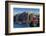 USA, New Hampshire, Portsmouth, waterfront buildings with tugboat-Walter Bibikow-Framed Photographic Print