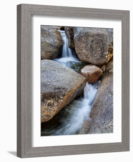 USA, New Hampshire, White Mountains, Lucy Brook flows past granite rock-Ann Collins-Framed Photographic Print