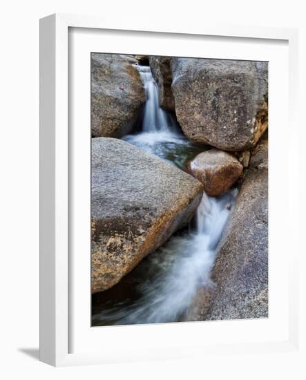 USA, New Hampshire, White Mountains, Lucy Brook flows past granite rock-Ann Collins-Framed Photographic Print