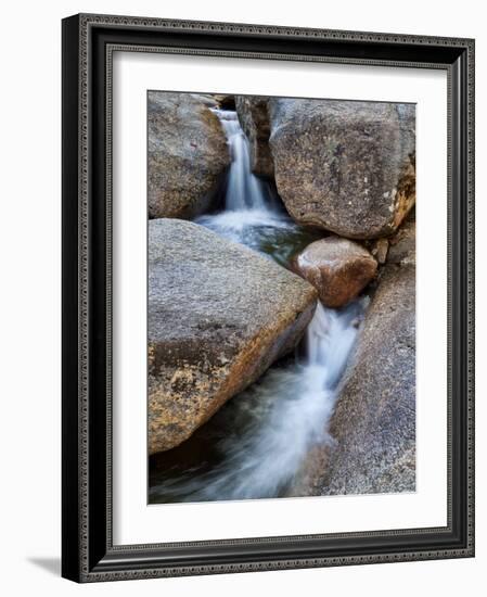 USA, New Hampshire, White Mountains, Lucy Brook flows past granite rock-Ann Collins-Framed Photographic Print