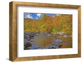 USA, New Hampshire, White Mountains National Forest and Swift River along Highway 112 in Autumn-Sylvia Gulin-Framed Photographic Print
