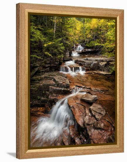 USA, New Hampshire, White Mountains, Vertical panorama of Coliseum Falls-Ann Collins-Framed Premier Image Canvas