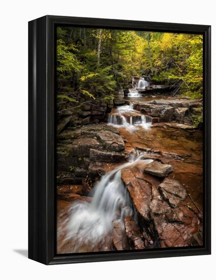 USA, New Hampshire, White Mountains, Vertical panorama of Coliseum Falls-Ann Collins-Framed Premier Image Canvas