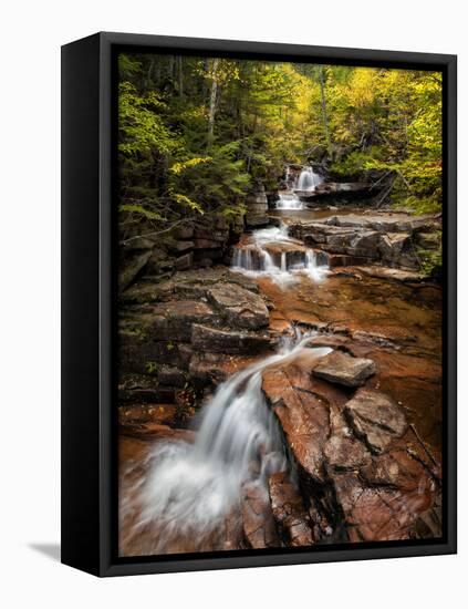 USA, New Hampshire, White Mountains, Vertical panorama of Coliseum Falls-Ann Collins-Framed Premier Image Canvas