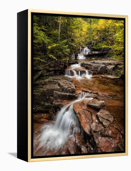 USA, New Hampshire, White Mountains, Vertical panorama of Coliseum Falls-Ann Collins-Framed Premier Image Canvas