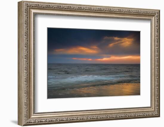 USA, New Jersey, Cape May National Seashore. Overcast sunrise on shore.-Jaynes Gallery-Framed Photographic Print