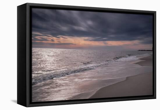 USA, New Jersey, Cape May National Seashore. Overcast sunset on shore.-Jaynes Gallery-Framed Premier Image Canvas