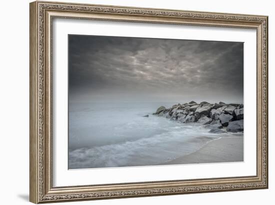 USA, New Jersey, Cape May National Seashore. Stormy beach.-Jaynes Gallery-Framed Photographic Print