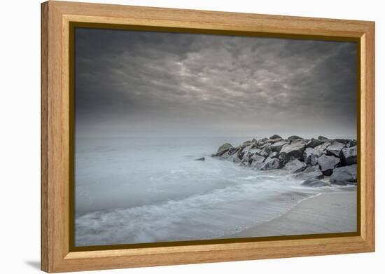 USA, New Jersey, Cape May National Seashore. Stormy beach.-Jaynes Gallery-Framed Premier Image Canvas