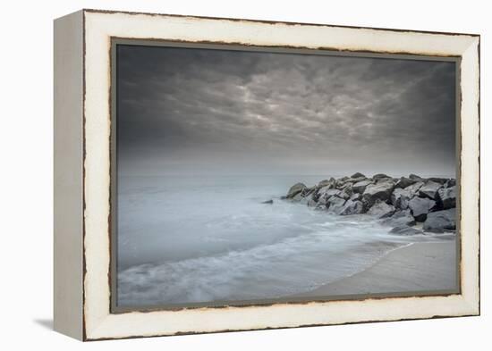 USA, New Jersey, Cape May National Seashore. Stormy beach.-Jaynes Gallery-Framed Premier Image Canvas