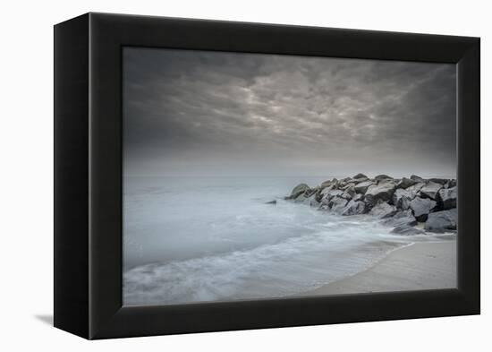 USA, New Jersey, Cape May National Seashore. Stormy beach.-Jaynes Gallery-Framed Premier Image Canvas