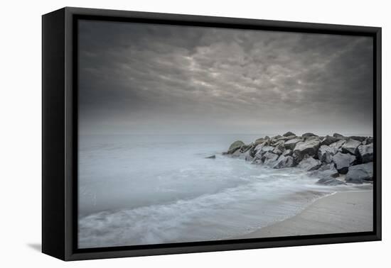 USA, New Jersey, Cape May National Seashore. Stormy beach.-Jaynes Gallery-Framed Premier Image Canvas