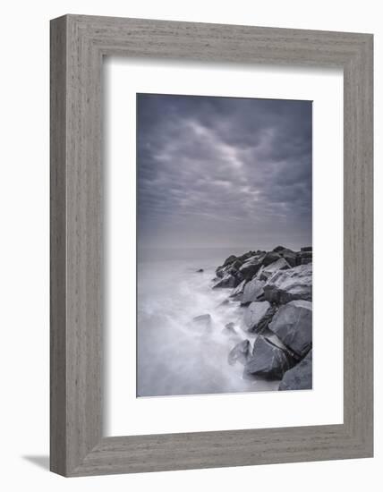 USA, New Jersey, Cape May National Seashore. Stormy shoreline landscape.-Jaynes Gallery-Framed Photographic Print