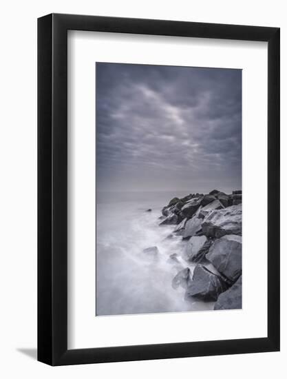 USA, New Jersey, Cape May National Seashore. Stormy shoreline landscape.-Jaynes Gallery-Framed Photographic Print