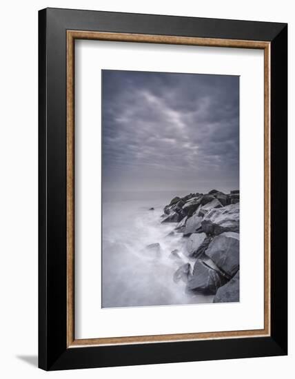 USA, New Jersey, Cape May National Seashore. Stormy shoreline landscape.-Jaynes Gallery-Framed Photographic Print