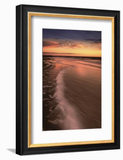 USA, New Jersey, Cape May National Seashore. Sunrise on ocean shore.-Jaynes Gallery-Framed Photographic Print