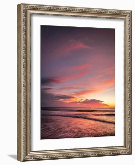 USA, New Jersey, Cape May National Seashore. Sunset on ocean shore.-Jaynes Gallery-Framed Photographic Print