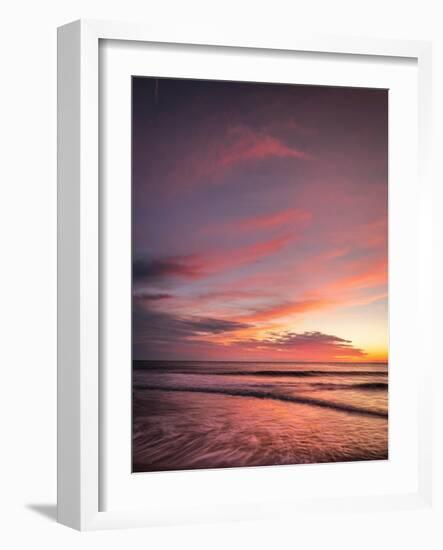 USA, New Jersey, Cape May National Seashore. Sunset on ocean shore.-Jaynes Gallery-Framed Photographic Print