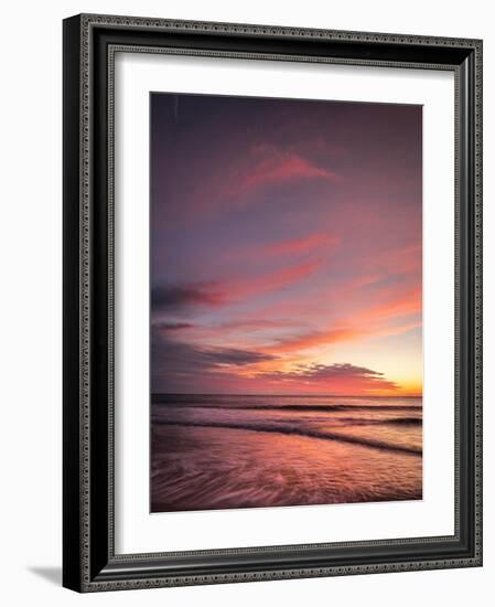 USA, New Jersey, Cape May National Seashore. Sunset on ocean shore.-Jaynes Gallery-Framed Photographic Print