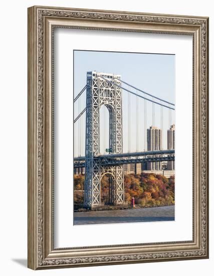 USA, New Jersey, Hudson River Basin, View of George Washington Bridge-Alison Jones-Framed Photographic Print