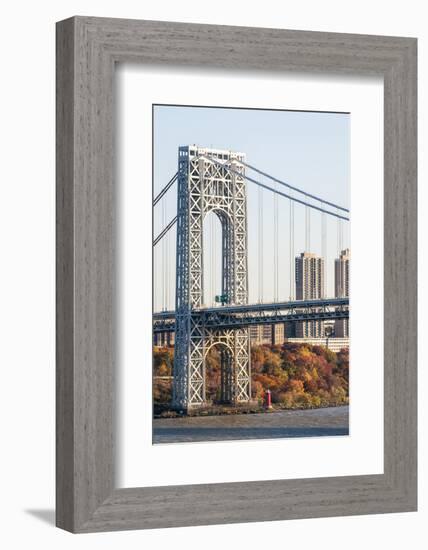 USA, New Jersey, Hudson River Basin, View of George Washington Bridge-Alison Jones-Framed Photographic Print