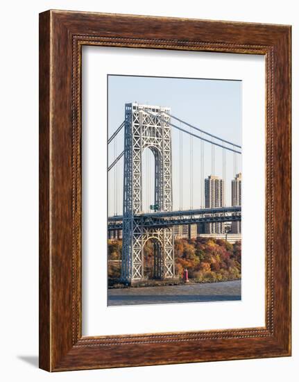 USA, New Jersey, Hudson River Basin, View of George Washington Bridge-Alison Jones-Framed Photographic Print