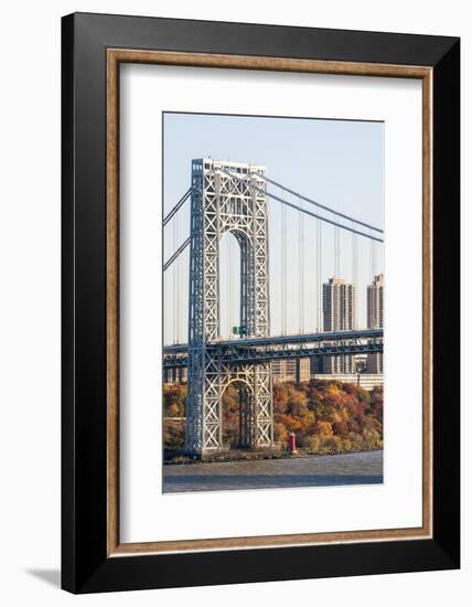 USA, New Jersey, Hudson River Basin, View of George Washington Bridge-Alison Jones-Framed Photographic Print