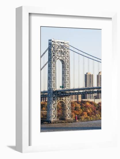 USA, New Jersey, Hudson River Basin, View of George Washington Bridge-Alison Jones-Framed Photographic Print