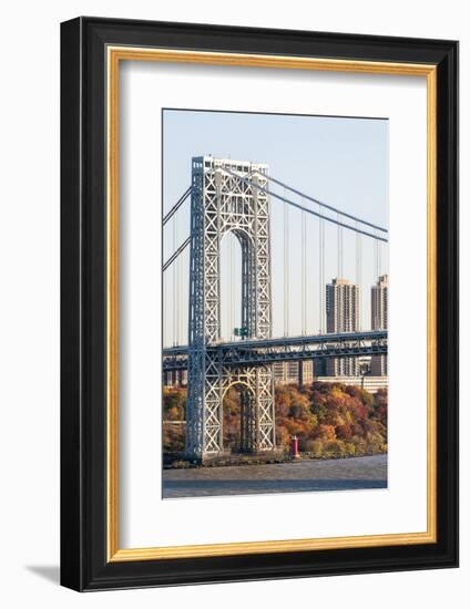 USA, New Jersey, Hudson River Basin, View of George Washington Bridge-Alison Jones-Framed Photographic Print