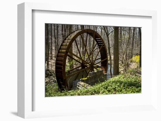 USA, New Jersey, Hunterdon County. Old Waterwheel by Rockaway Creek-Alison Jones-Framed Photographic Print