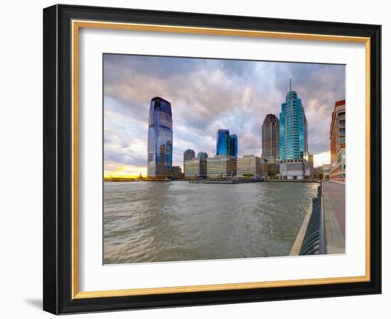 USA, New Jersey, Jersey City on the Hudson River-Alan Copson-Framed Photographic Print