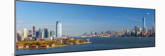 USA, New Jersey, Jersey City, Paulus Hook and New York, Manhattan Skyline-Alan Copson-Mounted Photographic Print