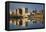 USA, New Jersey, Newark, City Skyline from Passaic River, Morning-Walter Bibikow-Framed Premier Image Canvas