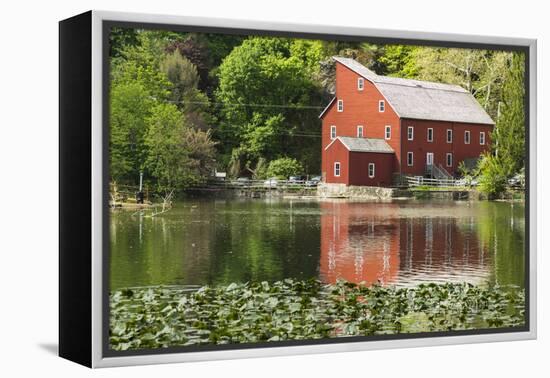 USA, New Jersey. Raritan River Basin, Clinton, South Fork of Raritan River and old mill-Alison Jones-Framed Premier Image Canvas